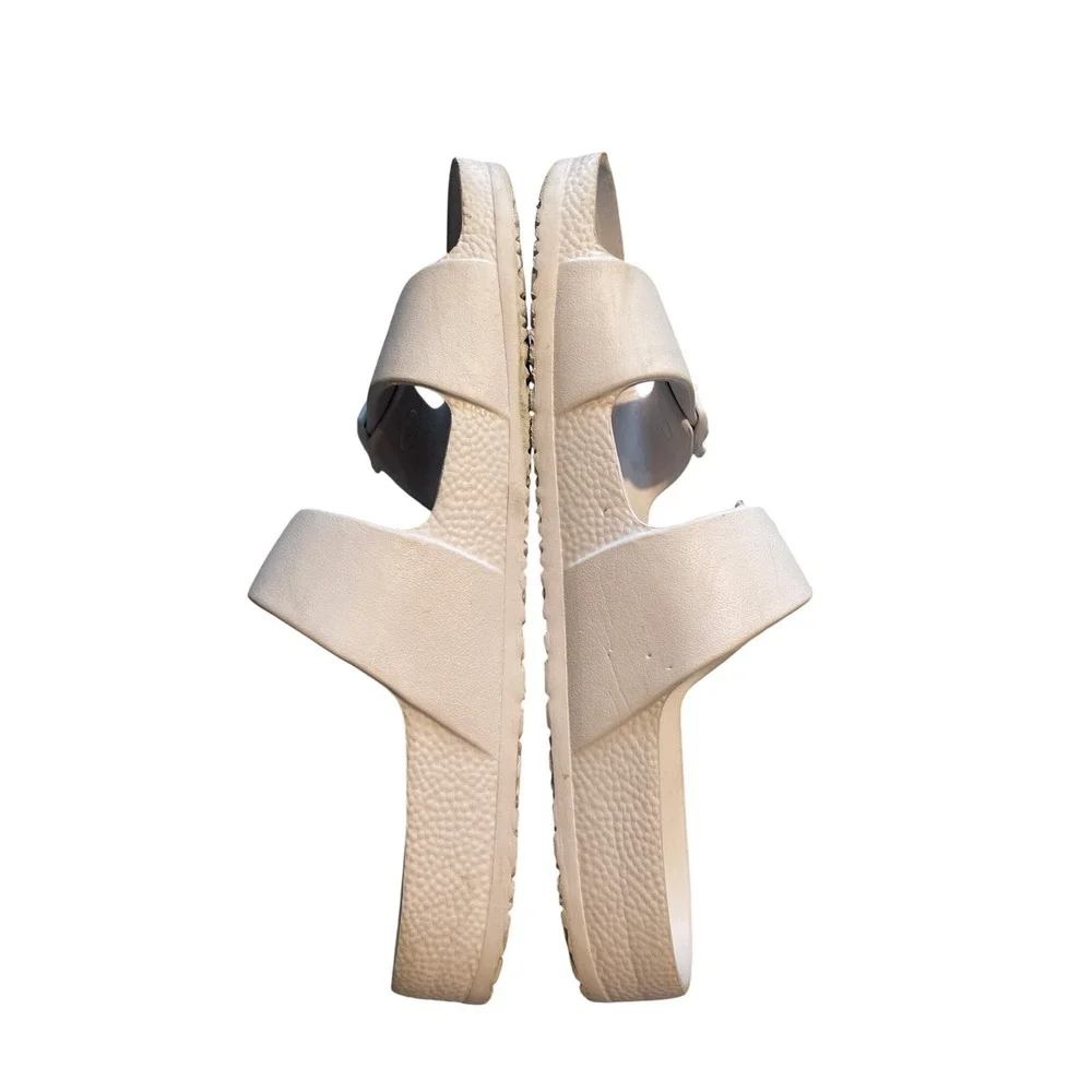 Shade & Shore Neida EVA Two Band Slide Sandals Cream Off White Womens 8